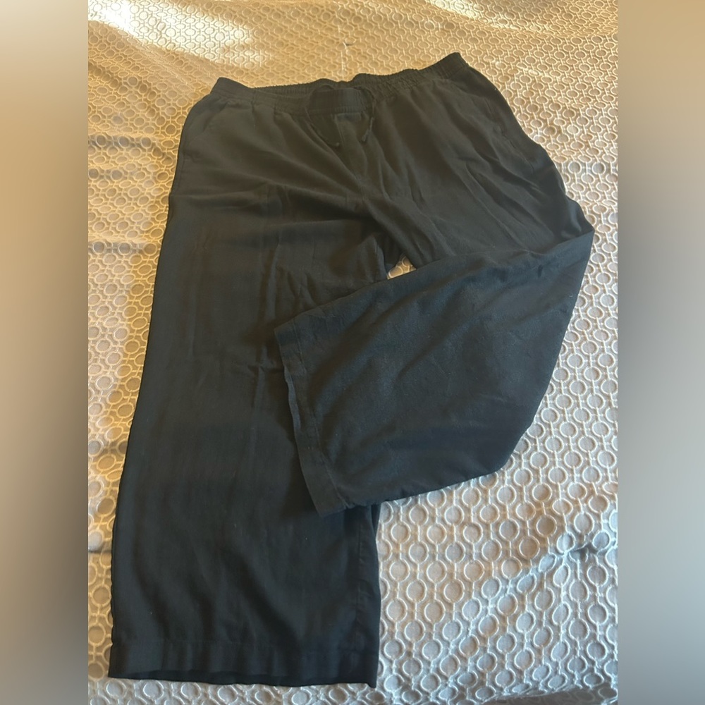 Old Navy wide leg linen pants black XL